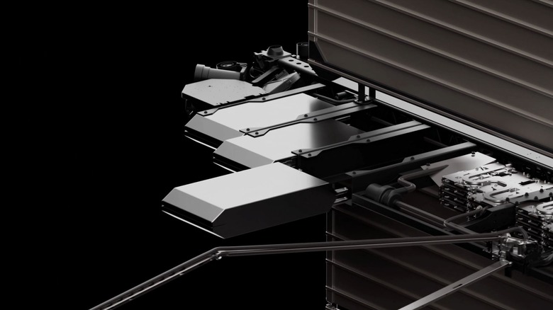 SpaceX AI1 satellite modular pieces going into case slots.