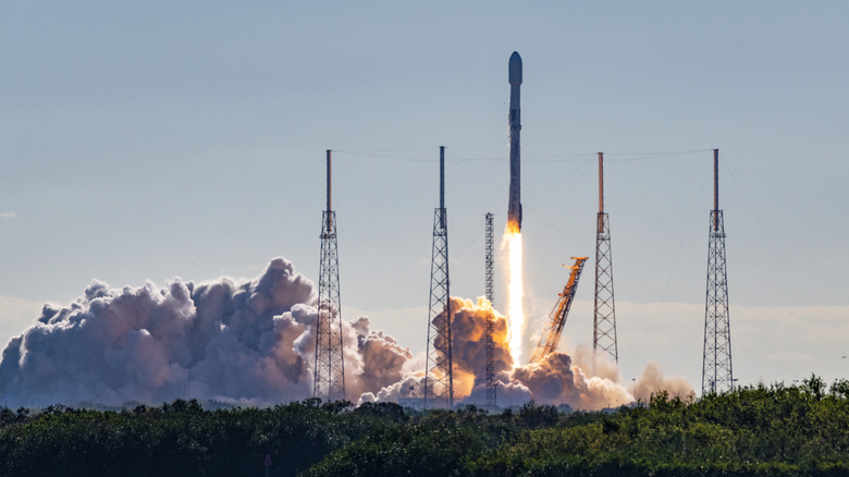 SpaceX Falcon9 rocket launch in progress in Cape Canaveral Florida.