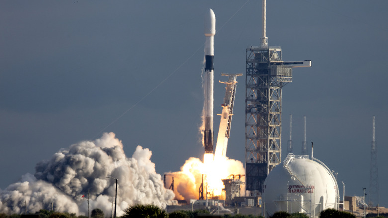 a Falcon 9 rocket launch from SpaceX
