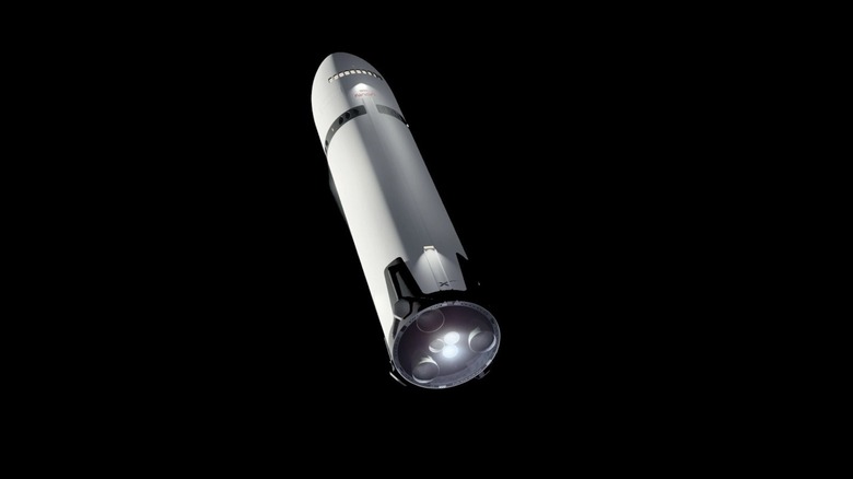 A render of how SpaceX's Starship HLS lander could approach the lunar surface.