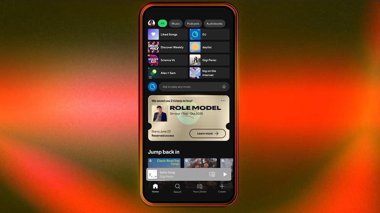 smartphone mockup showing how reserved tickets look on Spotify