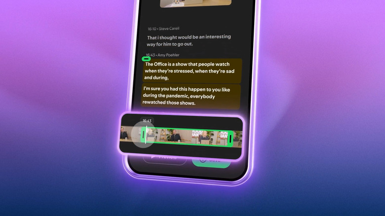 Screenshot of a video showing Spotify's new Podcast Clips feature.