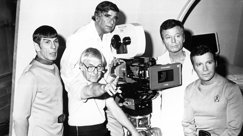 Gene Roddenberry with members of the original Star Trek cast