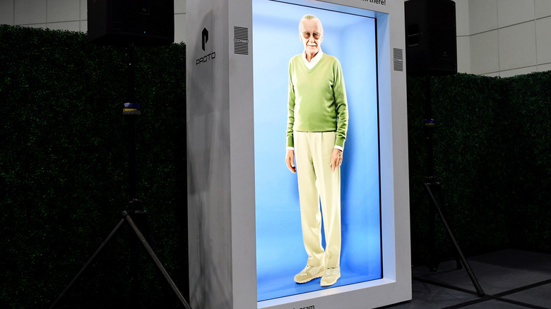 An AI hologram of Stan Lee