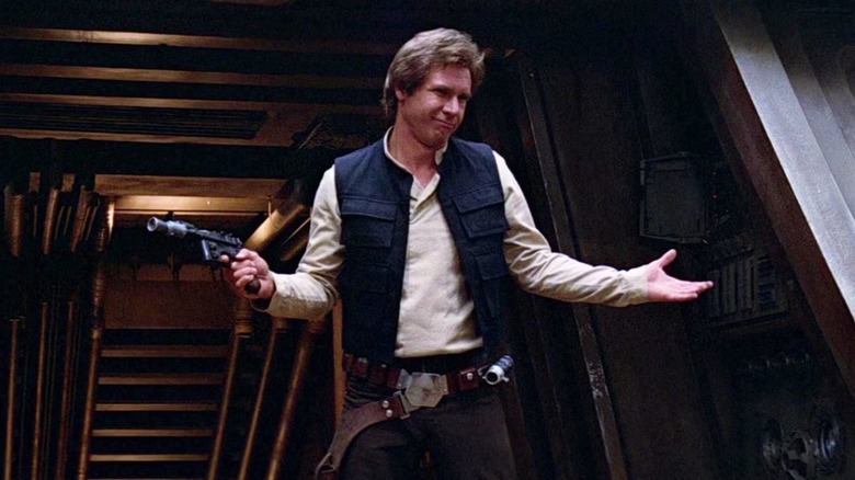Han Solo holding his hands up in Return of the Jedi