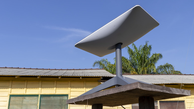 Starlink satellite on rural property in Brazil