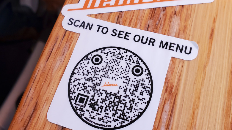 Dynamic QR code for a restaurant menu