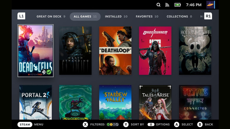 Screenshot of the landing page for SteamOS as seen on Steam Deck OLED