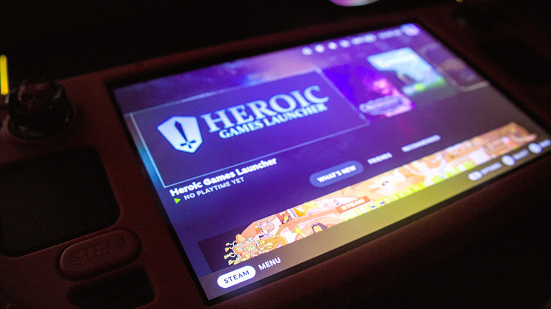 Heroic Launcher visible on Steam Deck home screen
