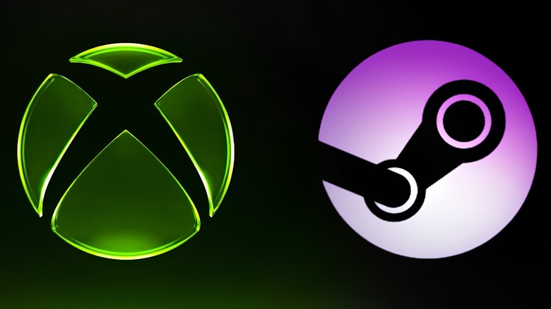 Xbox and SteamOS logo's on a black background