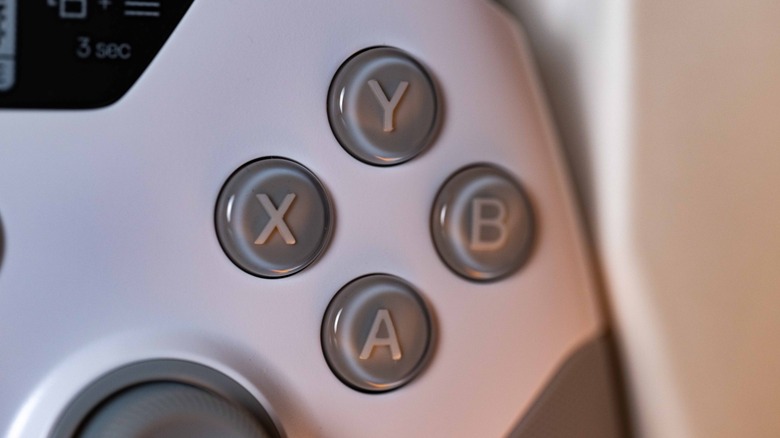 The ABXY buttons on the SteelSeries Aeon Pro.