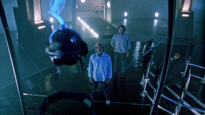 Jeff Fahey and Pierce Brosnan in The Lawnmower Man