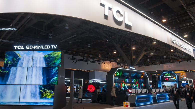 TCL TVs on display at a showcase