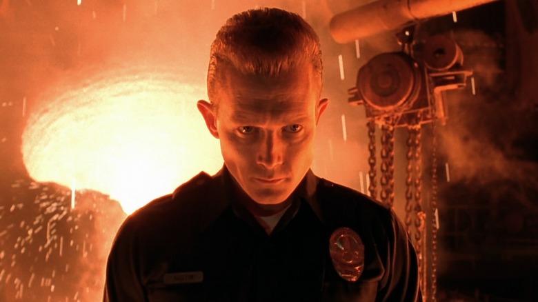 T-1000 looking menacinly in Terminator 2: Judgment Day