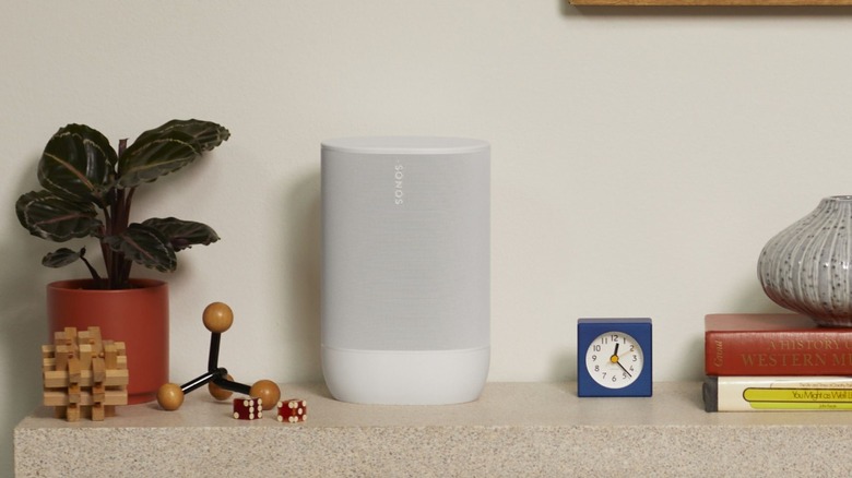 the Sonos Move 2 speaker on a shelf