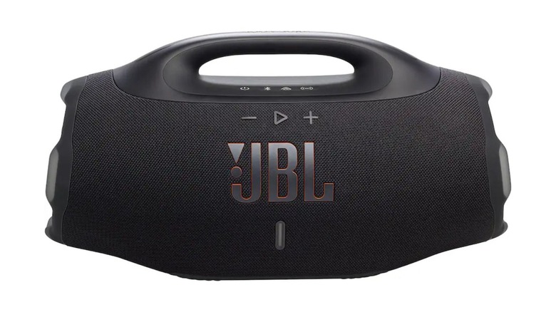 Front side of a black JBL Boombox 4 speaker