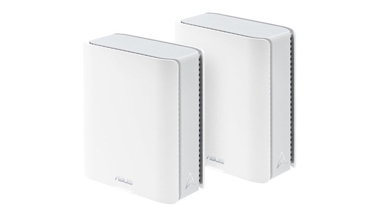 Pair of Asus ZenWiFi BT10 devices standing next to each other