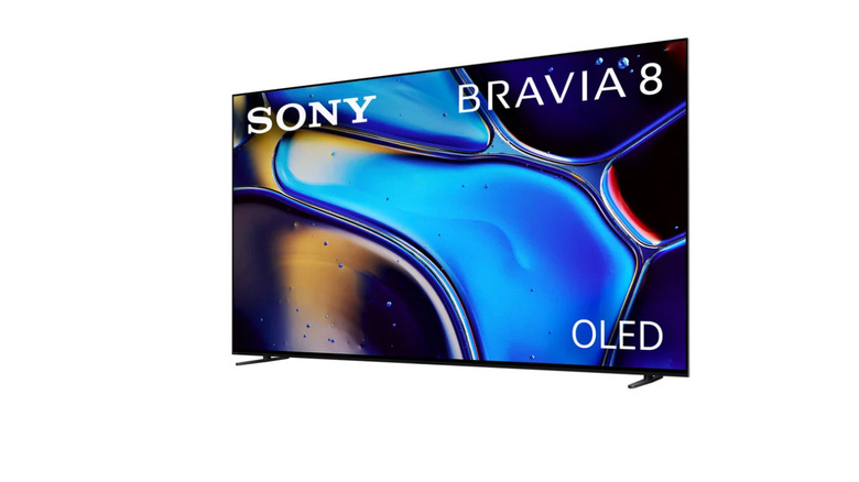 Front of the Song OLED Smart Television with logos