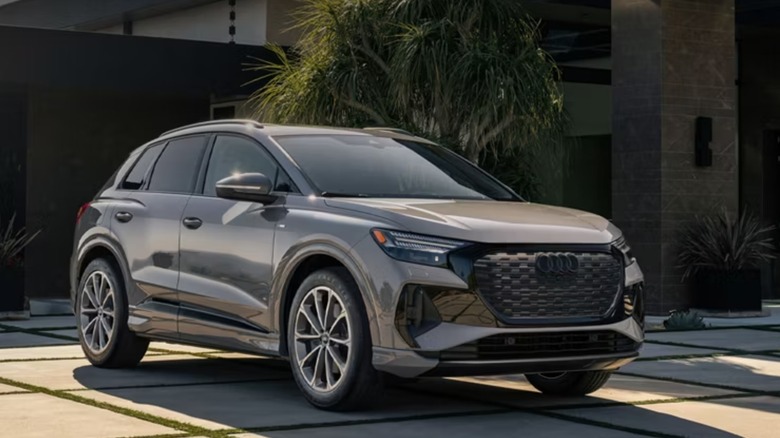 Audi Q4 E-Tron electric vehicle parked in a driveway