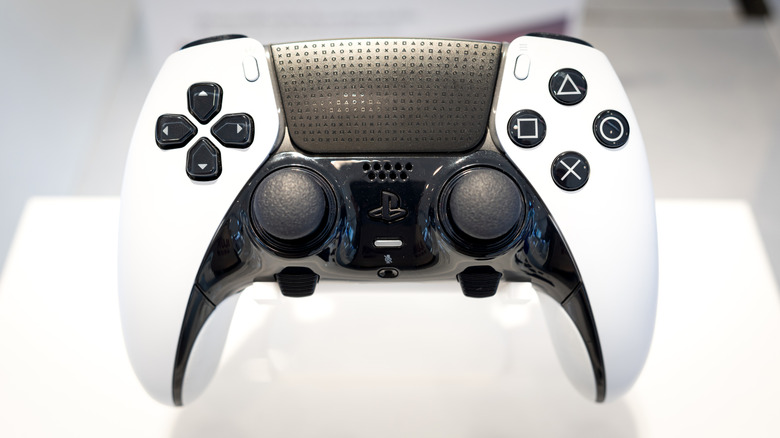 A close-up shot of a DualSense Edge