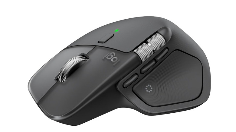 The Logitech MX Master 4 wireless mouse against a white background.