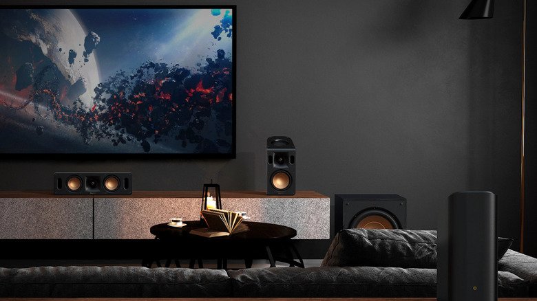 Klipsch Reference Cinema System setup with TV.
