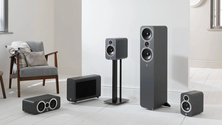 Q Acoustics 3050i 5.1 Cinema Pack in a living room.