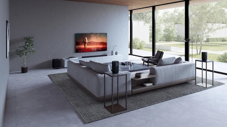 Sony BRAVIA Theater Bar 9 with subwoofer and speakers placed in a room.