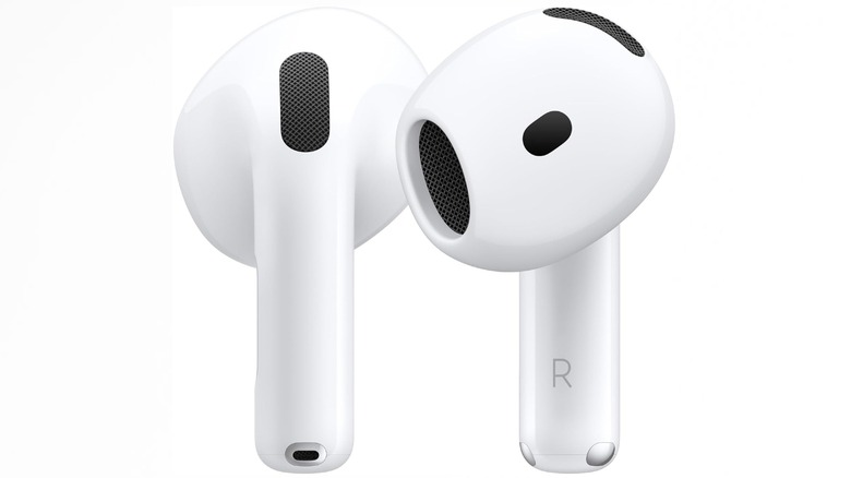Closeup render of Apple AirPods 4