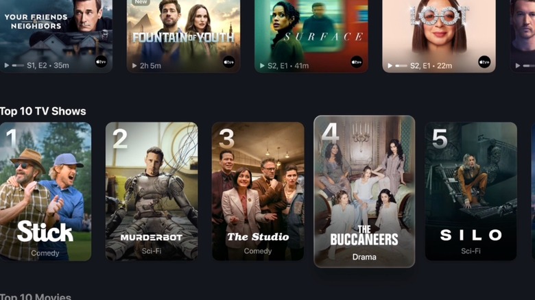 The new Apple TV app highlighting Apple TV+ content on tvOS 26