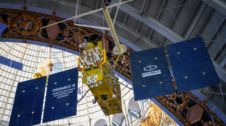 GLONASS-K Satellite in a hanger