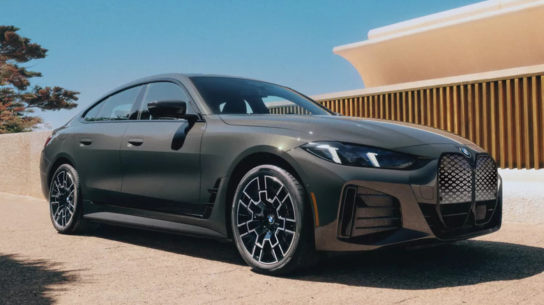 BMW i4 parked roadside