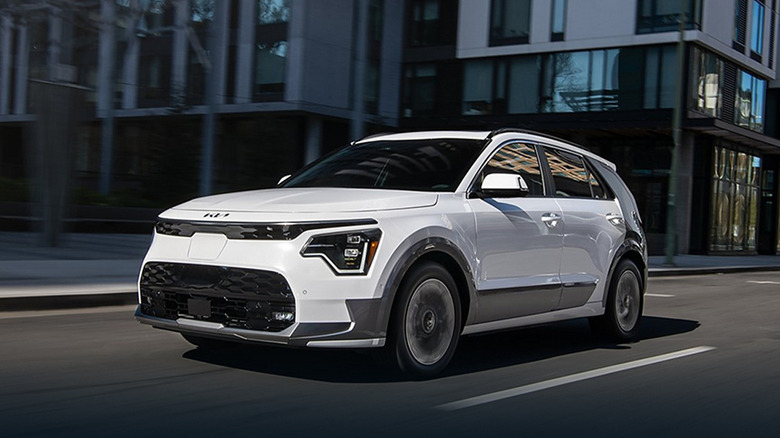 Kia Niro EV driving on a city road