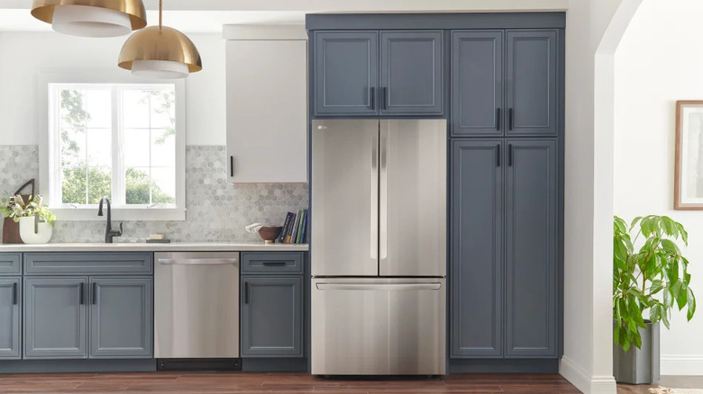 LG refrigerator in a stylish kitchen