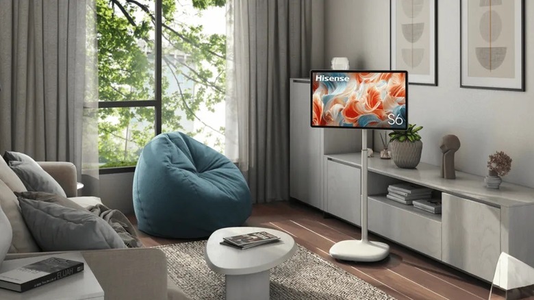 The Hisense S6 FollowMe TV in a living room environment
