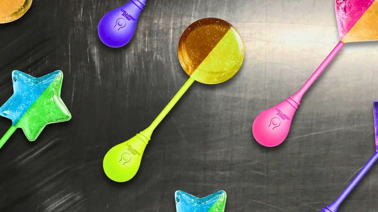 A selection of colored lollipops that play music when you bite on them