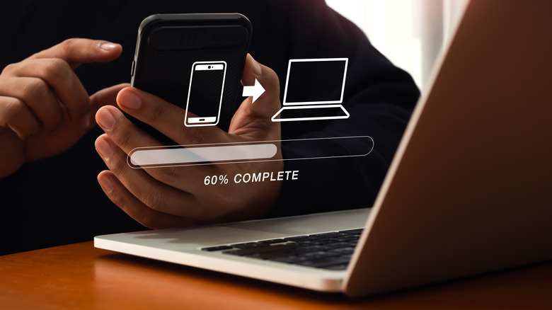 File transfer from a phone to PC