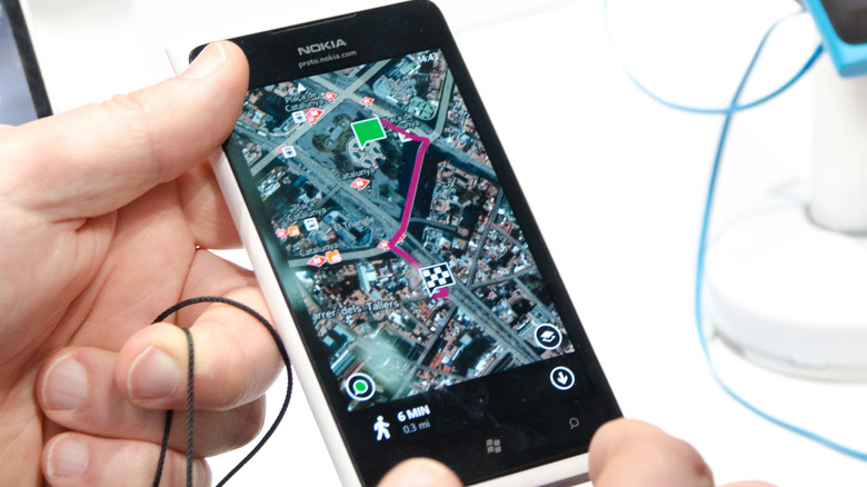 Nokia lumia 900 on display in a store