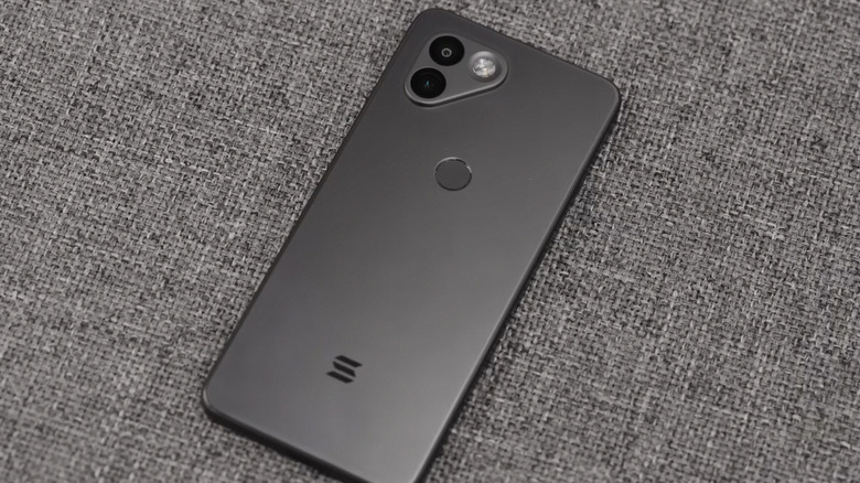 Solana Mobile Saga back on a grey background