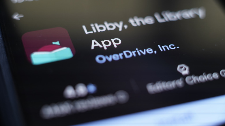 Libby mobile app in the Google Play Store on an Android phone