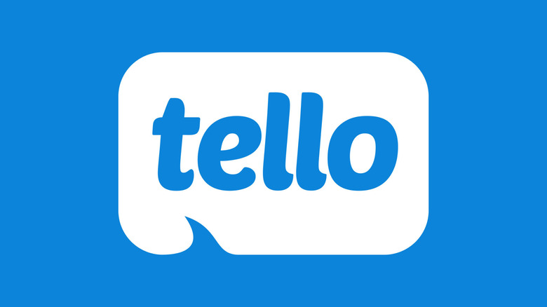 The Tello logo against a blue background