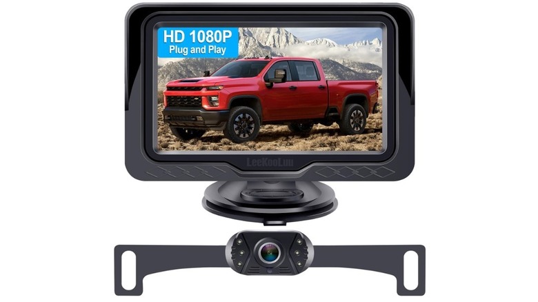 LeeKooLuu backup camera system with its HD 1080p monitor shown.