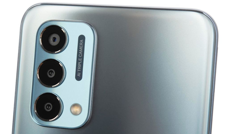 OnePlus Nord N200 5G rear view showing triple camera module.