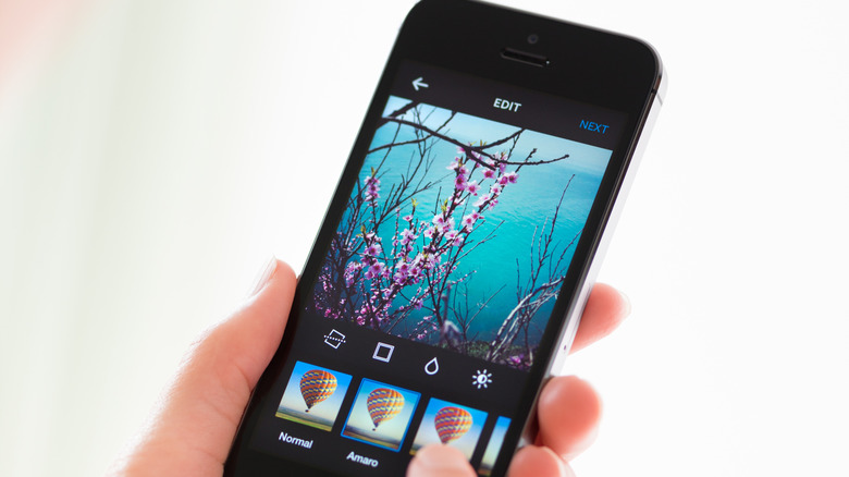 Phone showing photo editor