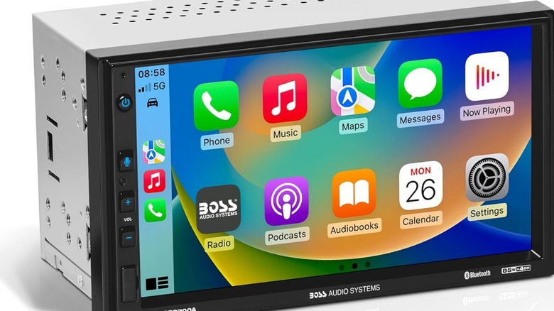 The Boss Audio display main menu.