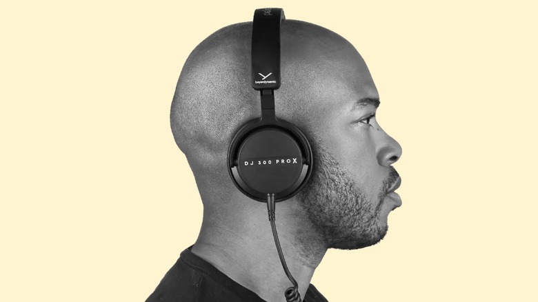 A man wearing Beyerdynamic headphones