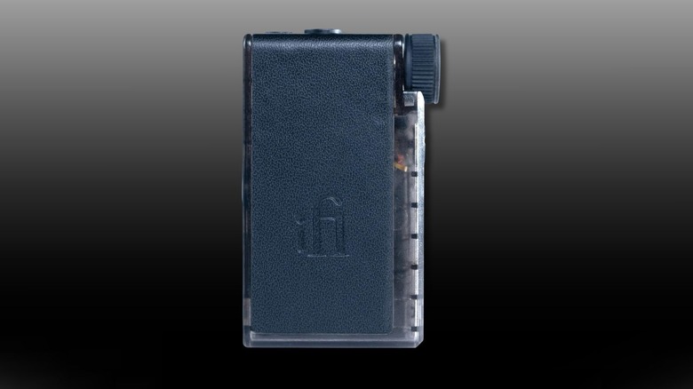 iFi Go Blu Air on a black to white gradient background