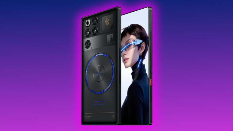 Nubia Redmagic 11S Pro promo image on a purple gradient background