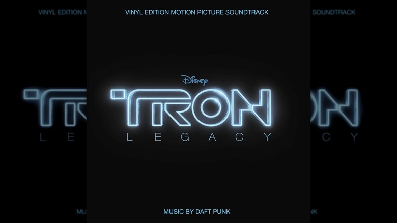 The front cover to the vinyl edition of the "Tron: Legacy" soundtrack featuring Daft Punk