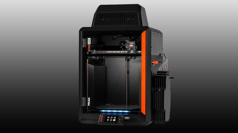 Prusa Core One+ with an MMU3 upgrade installed